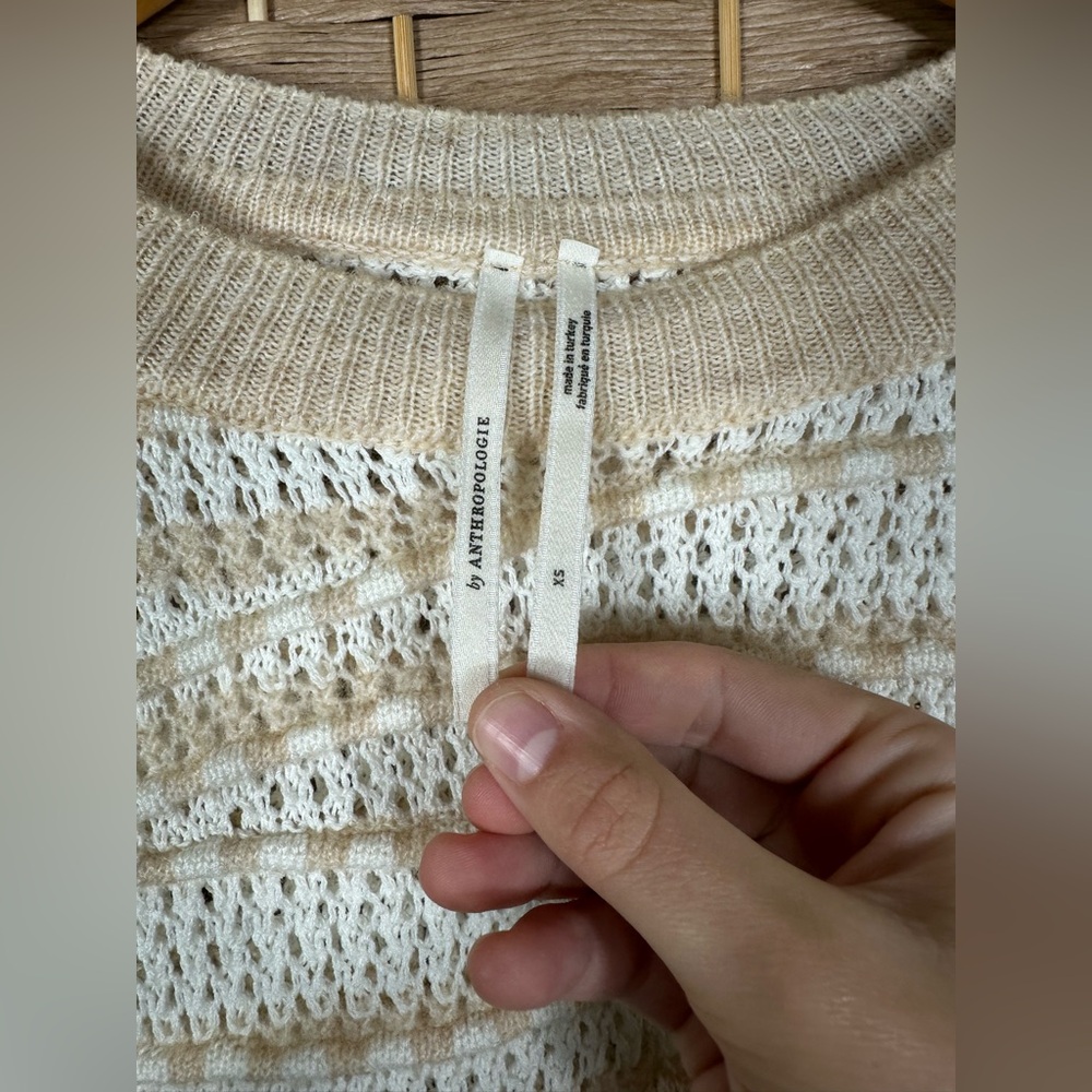 Anthropologie Open-Stitch Women’s Ballon Sleeve Sweater - Size XS - Picture 4 of 10